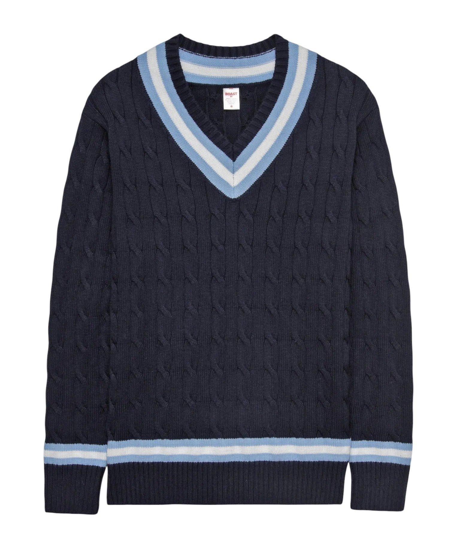 Boast Men's Cable-Knit Sweater - Navy/Lt Blue - NAVY/LT BLUE